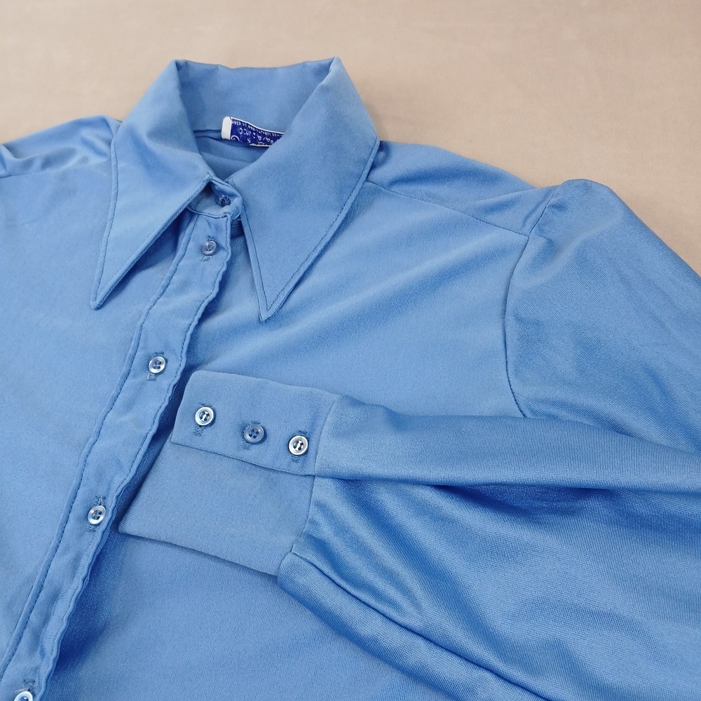 VTG Ship N Shore 14‎ Womens Top Blouse 70s Dagger  L/S 19x25 Geek Secretary
